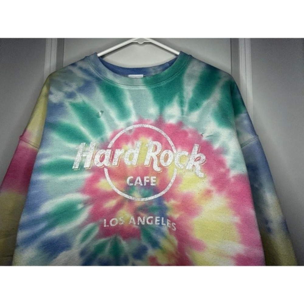 Hard Rock Cafe Los‎ Angeles Tie Dye PacSun Crewneck Sweatshirt